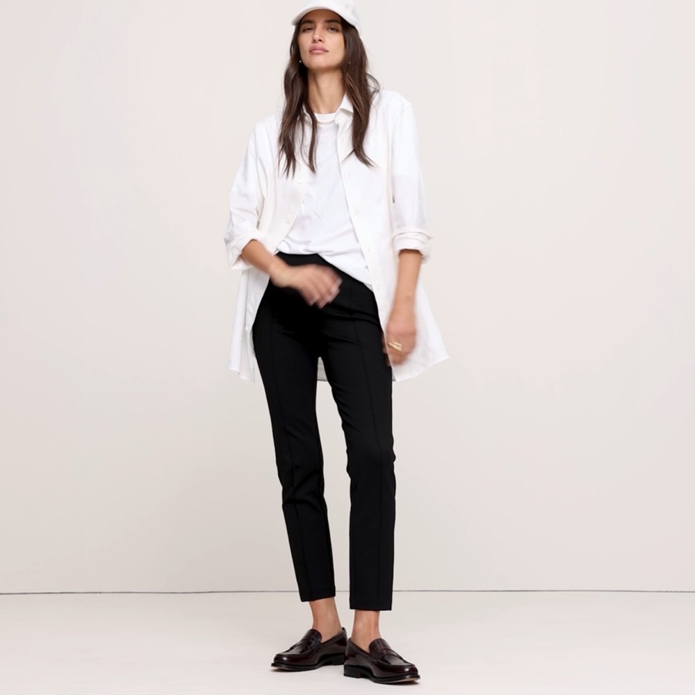 NWT Banana Republic Charcoal Gray High-Rise Skinny Everywhere Ponte Pants size 4 - Picture 2 of 12